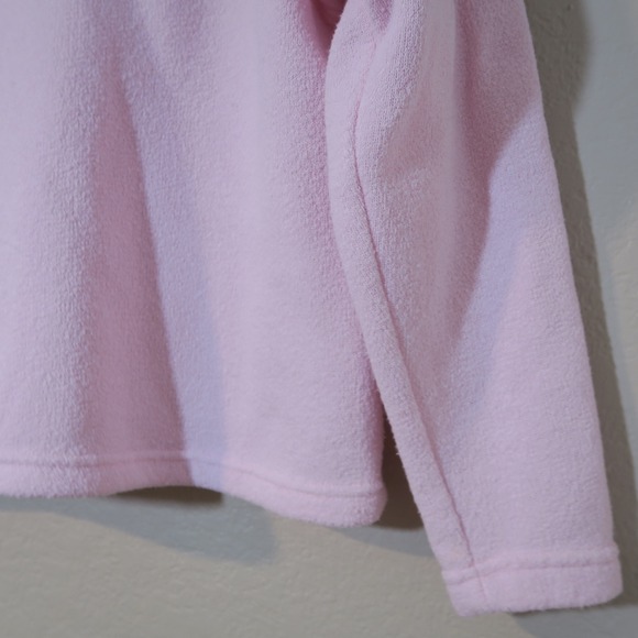 Pink Pullover Sweater Fleece Beach Embroidered Casual Comfy Vacation - Picture 4 of 9